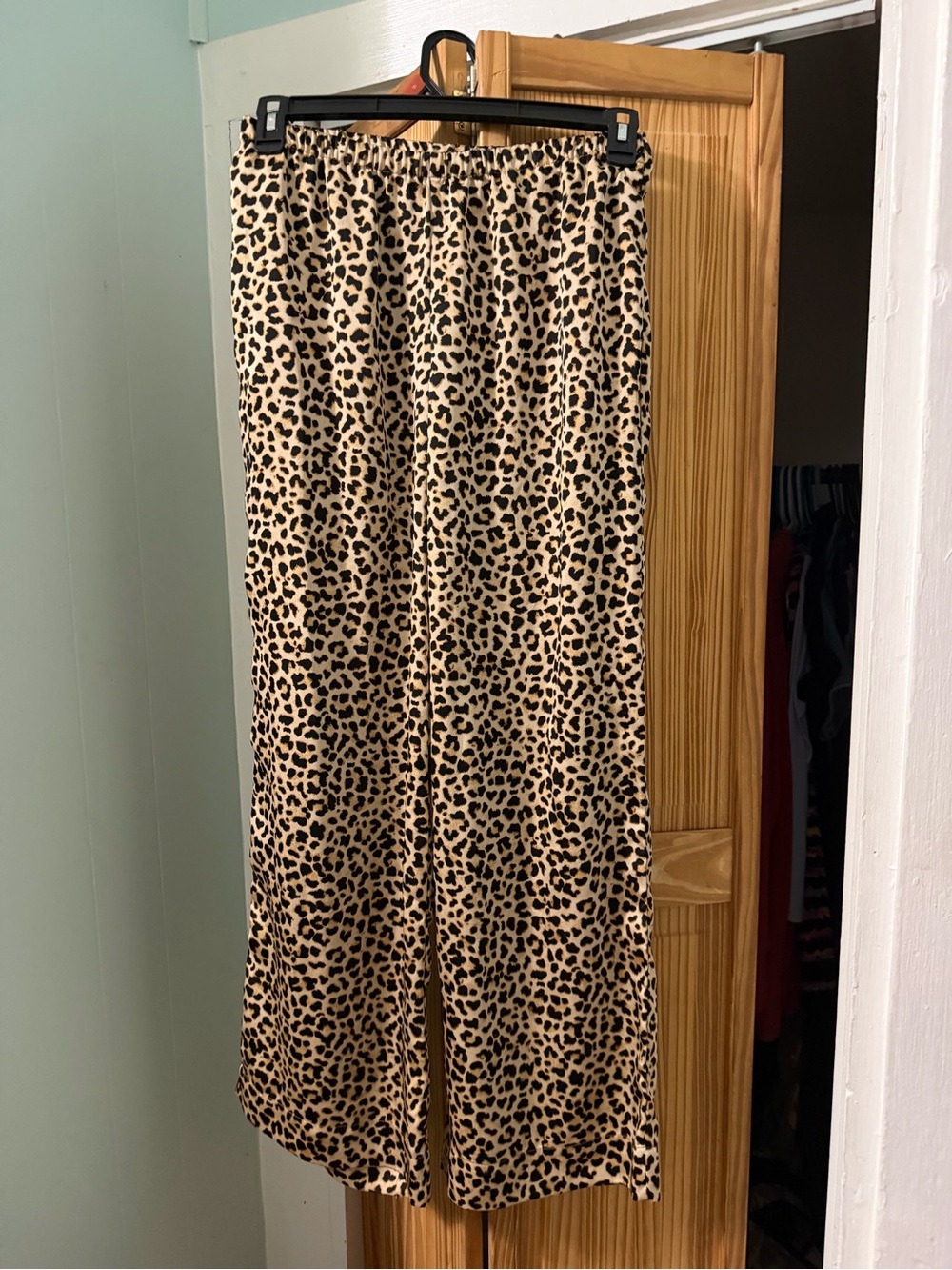 a new day Leopard Print Wide Leg Pants - Black & Tan